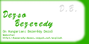 dezso bezeredy business card